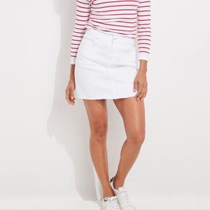 Vineyard Vines Raw Hem White Jean Skirt